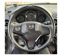 Protector 38mm Universal Round Car Steering Wheel Cover Fur Warm Carbon Fiber Leather Anti-slip Protective Case Accessories Car Steering Wheel Cover(A Black)