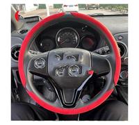 Protector 38mm Universal Round Car Steering Wheel Cover Fur Warm Carbon Fiber Leather Anti-slip Protective Case Accessories Car Steering Wheel Cover(D Red)