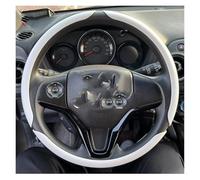 Protector 38mm Universal Round Car Steering Wheel Cover Fur Warm Carbon Fiber Leather Anti-slip Protective Case Accessories Car Steering Wheel Cover(C White)