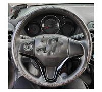 Protector 38mm Universal Round Car Steering Wheel Cover Fur Warm Carbon Fiber Leather Anti-slip Protective Case Accessories Car Steering Wheel Cover(B Black)