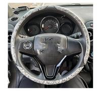 Protector 38mm Universal Round Car Steering Wheel Cover Fur Warm Carbon Fiber Leather Anti-slip Protective Case Accessories Car Steering Wheel Cover(B Grey)