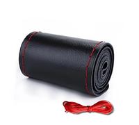 Protector Car Steering Wheel Cover Needles And Braid Thread Artificial Leather Braid Cover Diy Soft Non Slip Auto Interior 37-38cm Car Steering Wheel Cover(Red(Smooth))