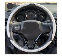 Protector Car Steering Wheel Cover Warm 38cm Round Steery Wheel Universa Glossy Carbon Fiber Auto Interior Accessories 3PCS Car Steering Wheel Cover(White)