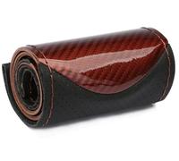 Protector DIY 38cm Steering Wheel Covers Soft Leather Braid On The Steering-wheel Of Car With Needle And Thread Interior Accessories Car Steering Wheel Cover(Brown Thread)
