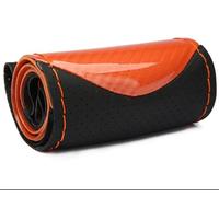 Protector DIY 38cm Steering Wheel Covers Soft Leather Braid On The Steering-wheel Of Car With Needle And Thread Interior Accessories Car Steering Wheel Cover(Orange Thread)