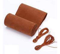 Protector Flocking Leather Car Steering Wheel Cover Stitch Universal 38cm Protector Suede Anti Slip DIY Decor Car Steering Wheel Cover(CA248-BN)