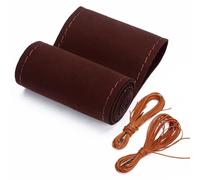 Protector Flocking Leather Car Steering Wheel Cover Stitch Universal 38cm Protector Suede Anti Slip DIY Decor Car Steering Wheel Cover(CA248-C)