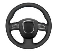 Protector For A3 8P Sportback A4 B8 For Avant A5 8T A6 C6 A8 D3 Q7 8R Q5 4L S4 S3 Car Steering Wheel Cover DIY Black Artificial Leather Car Steering Wheel Cover(Red Blue Thread)