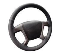 Protector For Chevrolet For Captiva 2007-2014 For Silverado For GMC For Sierra 2007-2013 Car Steering Wheel Cover Black Artificial Leather Car Steering Wheel Cover(Yellow Thread)
