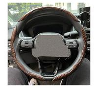 Protector For Deco 2024 Carbon Fiber Silicone Car Steering Wheel Cover Anti-skid Booster Cover Auto Accessories 38cm 2/3PCS Car Steering Wheel Cover(A 3PCS Brown)