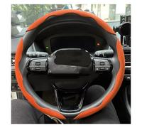 Protector For Deco 2024 Carbon Fiber Silicone Car Steering Wheel Cover Anti-skid Booster Cover Auto Accessories 38cm 2/3PCS Car Steering Wheel Cover(D 3PCS Brown)