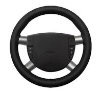 Protector For For Mondeo Mk3 2002 2003 2004 2005 2006 Car Steering Wheel Cover Hand-stitched Black Artificial Leather Car Steering Wheel Cover(White Thread)