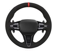 Protector For Hyundai I30 N 2018-2020 For Veloster N 2019-2021 Car Steering Wheel Cover Hand-Stitched Soft Black Leather Suede Car Steering Wheel Cover(Blue Thread)
