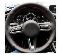 Protector For Mazda 3 For Axela CX-30 CX30 2019 2020 Car Inteiror Steering Wheel Cover Perforated Microfiber Leather Braids On Steering Wheel Car Steering Wheel Cover(Black Thread)