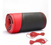 Protector For Steering Wheel 38 Cm Carbon Fiber Car Steering Wheel Cover Universal Hand Sew Stitch Leather Protector Braiding Cover Car Steering Wheel Cover(Red)