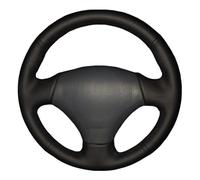 Protector For Toyota For Vios For Mark 2 For Corolla 2000-2004 Car Steering Wheel Cover Hand-stitched Black Artificial Leather Car Steering Wheel Cover(White Thread)