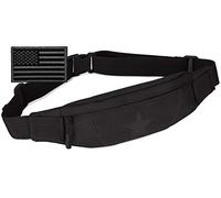 Protector Plus Tactical Running Waist Pack Belt Military Fitness Fanny Bag Sling Hip Bumbag MOLLE Army Lumbar Gear Pocket (Patch Included), Black, L