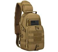 Protector Plus Tactical Sling Bag Military MOLLE Crossbody Packs Chest Shoulder Backpack (Patch Included)