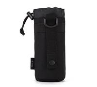 ProtectorPlus Outdoor Sport Tactical Water Bottle Pouch Molle Drinks Bag for Climbing Hiking Cycling (Black)
