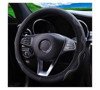 protectorset Embossed Massage Hand Type Leather Automotive Fits Without Inner Ring Steering Wheel Cover steering wheel cover(Black white)