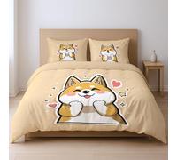 protects against any shrinkage after washing High tensile strength less likely to rip or tear Duvet Cover Sets, yellow Sticker Puppy Double Suitable for bedroom