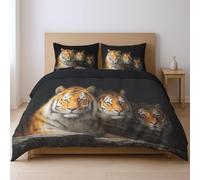 protects against any shrinkage after washing High tensile strength less likely to rip or tear Duvet Cover Sets, Orange animal tiger single Suitable for bedroom