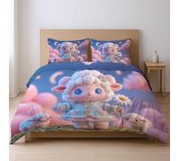 protects against any shrinkage after washing High tensile strength less likely to rip or tear Duvet Cover Sets, Colourful Doll animals flowers single Suitable for bedroom