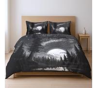 protects against any shrinkage after washing High tensile strength less likely to rip or tear Quilt Cover Set, black Forest moonlight single Suitable for bedroom