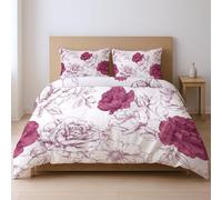 protects against any shrinkage after washing High tensile strength less likely to rip or tear Quilt Cover Set, red Hand-painted Flowers King Suitable for bedroom