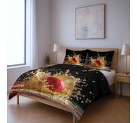protects against any shrinkage after washing High tensile strength less likely to rip or tear Quilt Cover Set, yellow Apple Milk single Suitable for bedroom