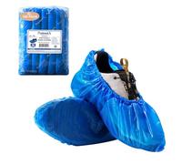 ProtectX Heavy Duty Disposable Shoe Covers Waterproof Non-Slip, Extra Large 17.7"x6.7", Thick 0.3 Oz Blue CPE Booties Cover, Fit up to Men's 14 US Size, 100 Packs, 50 Pairs