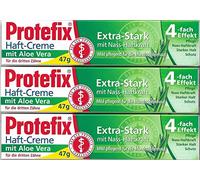 Protefix Extra Strong Denture Adhesive Cream Aloe Vera 47g 3, 5 Pack