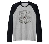 Protein and Proverbs Christian Gym Bodybuilding Workout Raglan Baseball Tee