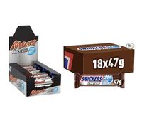 Protein Chocolate Bars, Mars (50g) and Snickers (47g), 18 Each (36 Total)