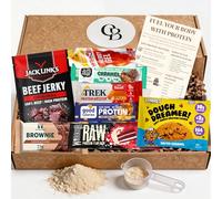 Protein Hamper Snack Gift Box - Gym Box & Protein Bundle. Ideal Protein Gifts for Men & Women. Includes Flapjacks, Beef Jerky, Cookie & Much More. Snack Gift Box, Selection Box with Protein.