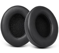 Protein Leather Replacement Ear Pads for Audio Technica M50X/M40X, Steelseries Arctis, Sony MDR 7506, Turtle Beach Stealth 400/600 & More - Cushions with Memory Foam & Added Thickness - Black