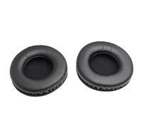 Protein Leather Universal round Headphone Earpads Black 80mm | Replacement Pair, Noise Isolation and Ear Protection, Fashionable Fit for Worn or Broken Cushions