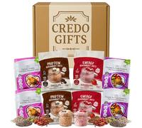 Protein Overnight Oats & Flaxseed Mix Breakfast Gift Hamper - Chocolate & Strawberry Overnight Oats + Flaxseed Sunflower Pumpkin Chia Goji & Flaxseed Almond Brazil Walnut CoQ10 Mix