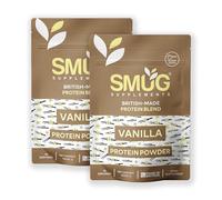 Protein Powder Blend by SMUG Supplements - 1KG Bundle - 2 x 500g Chocolate, Vanilla or Mixed - 21.6g Protein Per Serving - Low Sugar - Made in Britain (Vanilla)