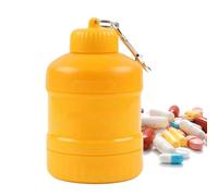 Protein Powder Storage Container - PP 11x7cm | Portable Supplement Container | Bus Shaker Portable Storage Bin Leakproof for Bodybuilding Camping Workout Gym