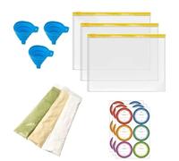 Protein Powder Travel Container, 100 Pcs Disposable Single Dose with 3PCS Sports Supplements Storage Bags Kit for Fitness Portion Control