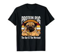 Protein Pug The Bar is The Workout Gym Pug Humor T-Shirt