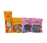 Protein Rich Dog Treats Sausage, Twirl, Chicken & Cod, Duck & Cod, Real Meat, Low Fat, No Artificial Colours Chews For Dogs Training & Rewards Zvire (1150g, Bundle Of 4)