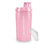 Protein Shaker 700 ml "Heaven" Leak-Proof, BPA with Clickable Strainer & Scale for Creamy Whey Shakes, Gym Fitness Mug for Isolate & Sport Concentrates, Protein Shaker, Original in Coral Pink