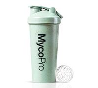 Protein Shaker Wheat Straw Shaker Bottle 600ml | Ideal for Protein Shakes and Powder Supplements | Tight Fitting Screw Lid and Flip Top | Biodegradable 50% Wheat Straw Plastic Gym Bottle | Mint Green