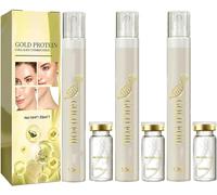 Protein Thread Lifting Set, Soluble Protein Thread and Nano Gold Essence Combination, Absorbable Collagen Thread for Face Lift, Reduce Fine Lines Wrinkle, 10ml (3pcs)
