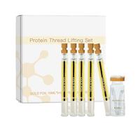 Protein Thread Lifting Set with Facial Serum, Silk Peptide Intensive Korean Silk Lifting Peptide Ampoule Face Collagen, ilk Lift eptide Serum, Smoothes Fine Lines for All Skin Types (1Set)