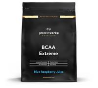 Protein Works - BCAA Extreme, 6000mg BCAAs per Serving, Intense Workout & Energy Drink Powder, Optimal BCAA 4:1:2 Ratio + Magnesium, Calcium, Vitamin C, Blue Raspberry Juice, 55 Servings, 500g