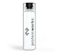 Protein Works - Bullet Water Bottle, Clear Sports Water Bottle, Reusable Plastic, Screw Top Lid with Secure Lock Closure, Transparent Bottle, 600ml