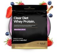 Protein Works | Clear Diet Whey Protein - Gold Innovation, Whey Protein Isolate Powder, Refreshing High Protein Drink, Mixed Berry Burst, 20 Servings, 500g